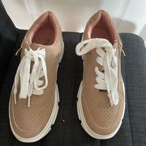 Call It Spring Tan and White Sneakers